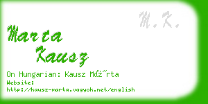 marta kausz business card